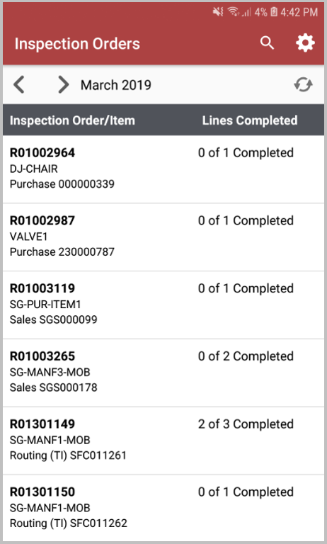 Screenshot 3 der Infor Quality Inspections Mobile App
