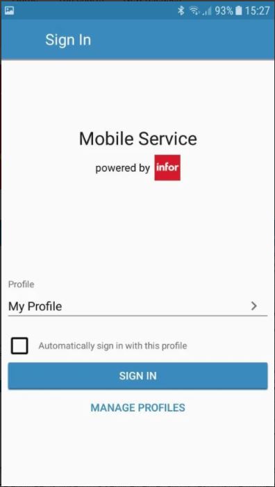 Screenshot 1 der Infor LN Mobile Field Service App